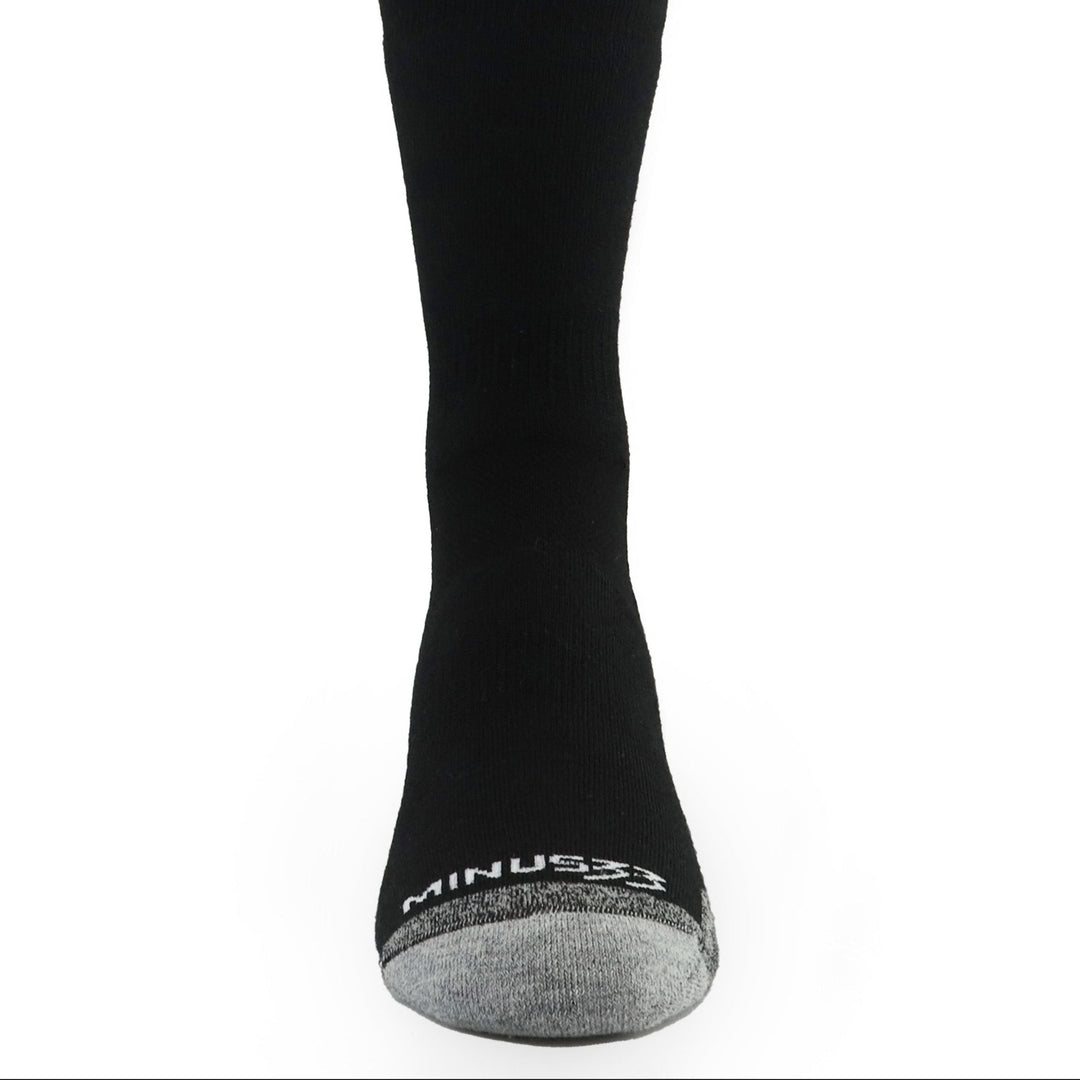 Midweight hunting boot socks. Winter hiking midweight wool socks #color_black
