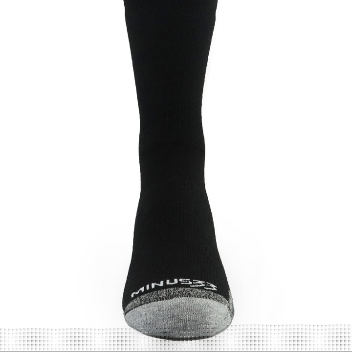 Midweight hunting boot socks. Winter hiking midweight wool socks #color_black