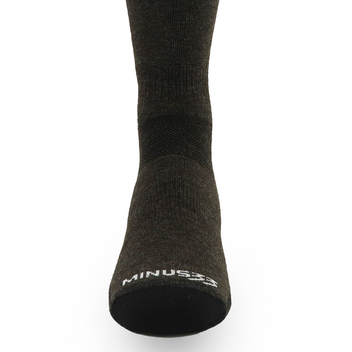 Midweight hunting boot socks. Winter hiking midweight wool socks #color_earthen