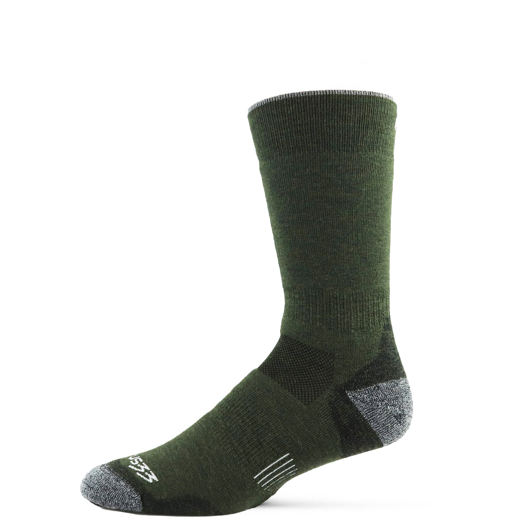 Midweight hunting boot socks. Winter hiking wool sock midweight #color_ivy