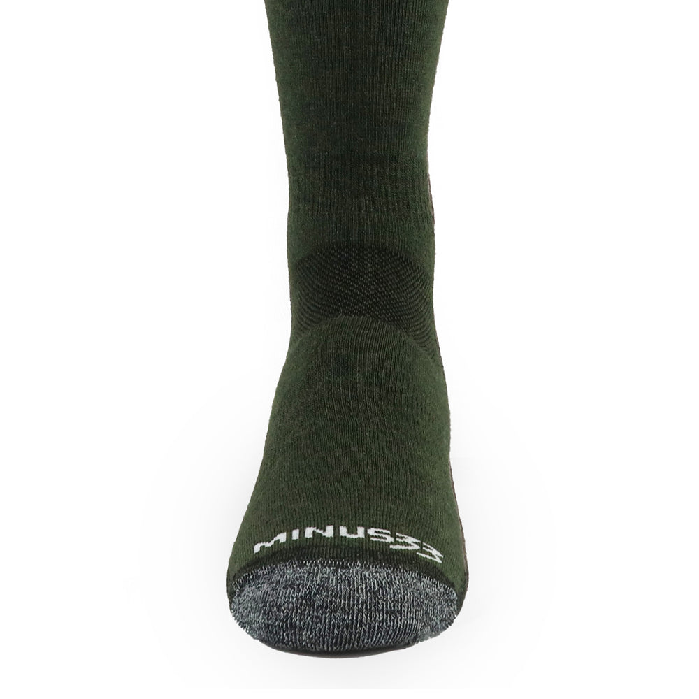 Midweight hunting boot socks. Winter hiking midweight wool sock #color_ivy