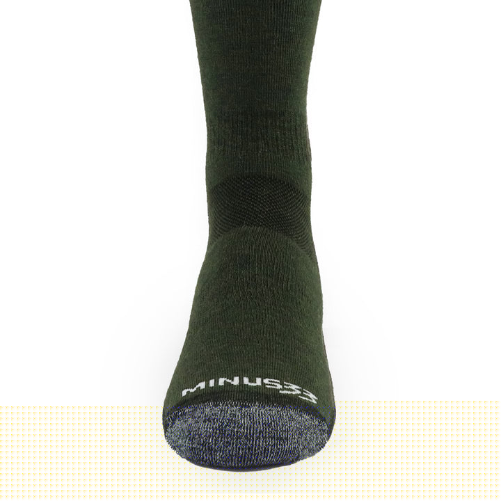 Midweight hunting boot socks. Winter hiking midweight wool sock #color_ivy