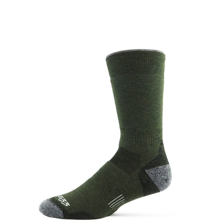 Midweight hunting socks. Winter hiking midweight wool sock crew #color_ivy