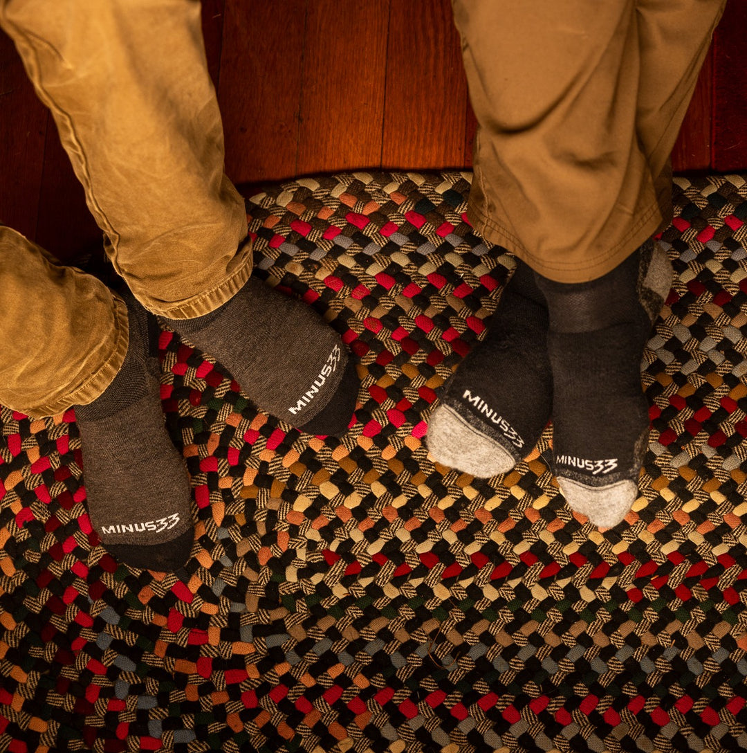 Midweight hunting socks. Winter hiking midweight wool sock over the calf #color_earthen