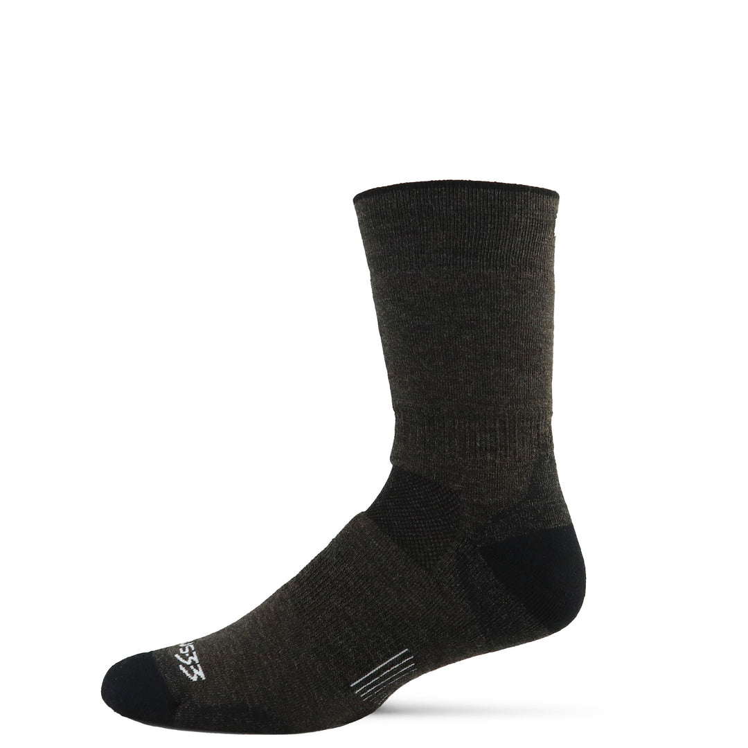 Midweight hunting socks. Winter hiking midweight wool sock crew #color_earthen