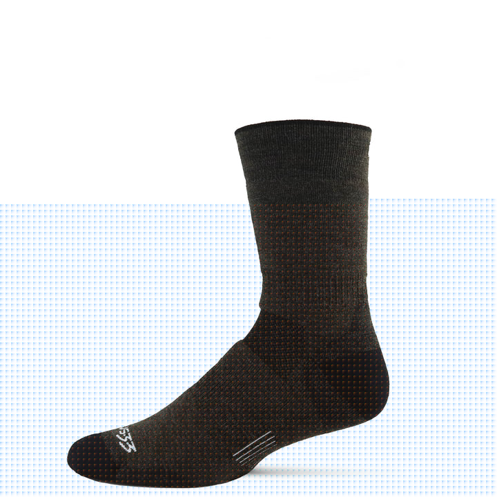 Midweight hunting socks. Winter hiking midweight wool sock crew #color_earthen