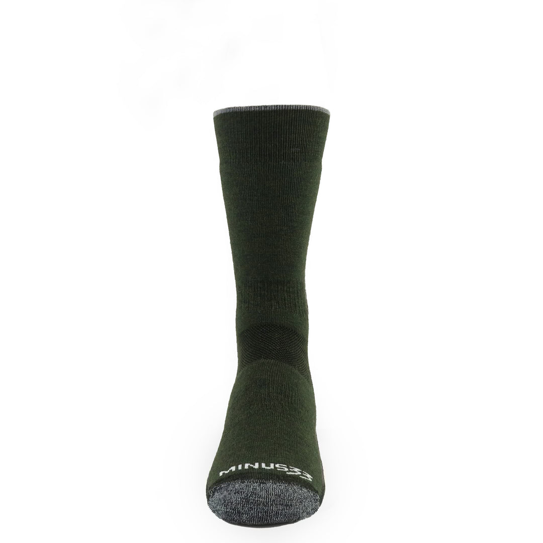 Midweight hunting socks. Winter hiking midweight wool sock crew #color_ivy