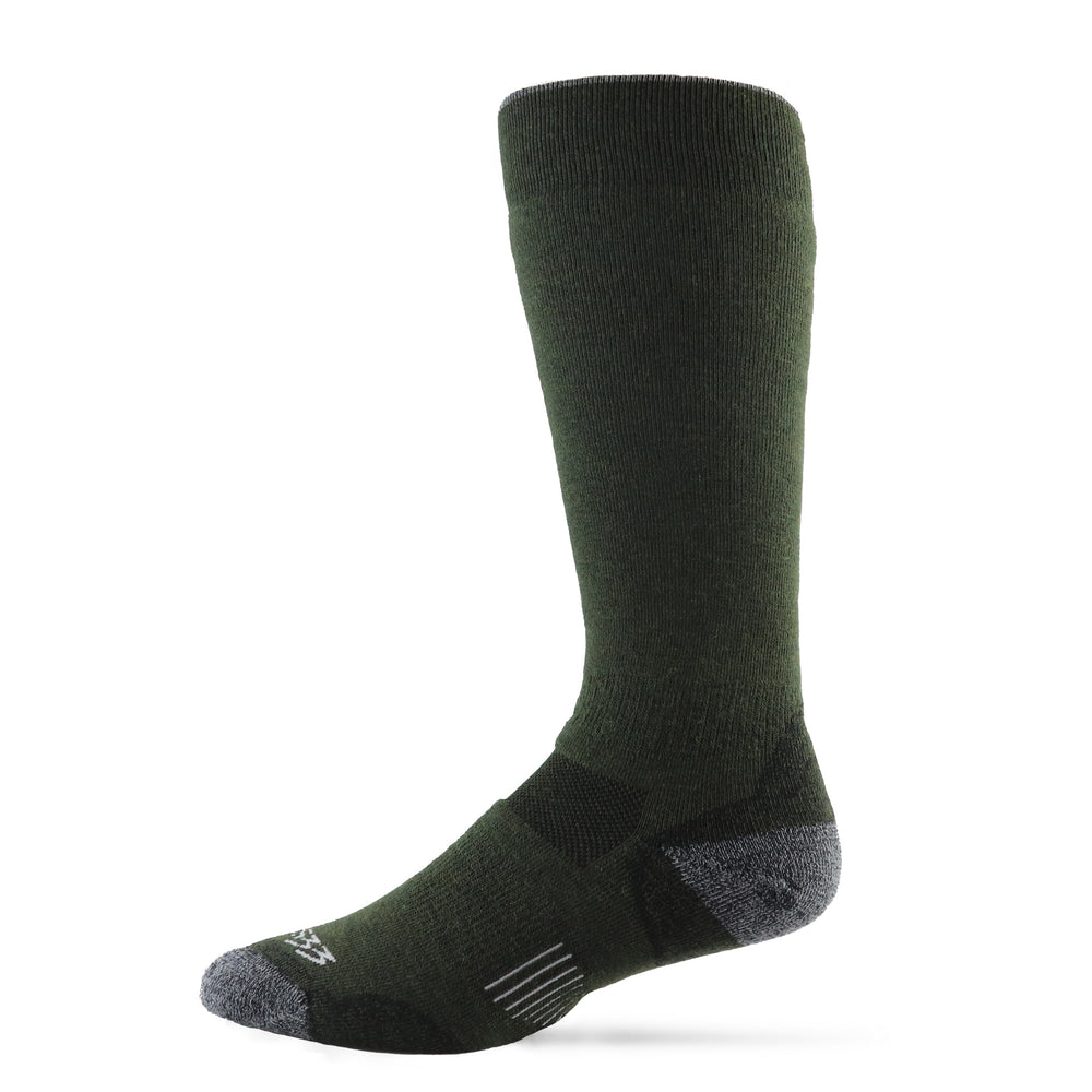 Midweight hunting socks. over the calf Winter hiking wool sock midweight #color_ivy