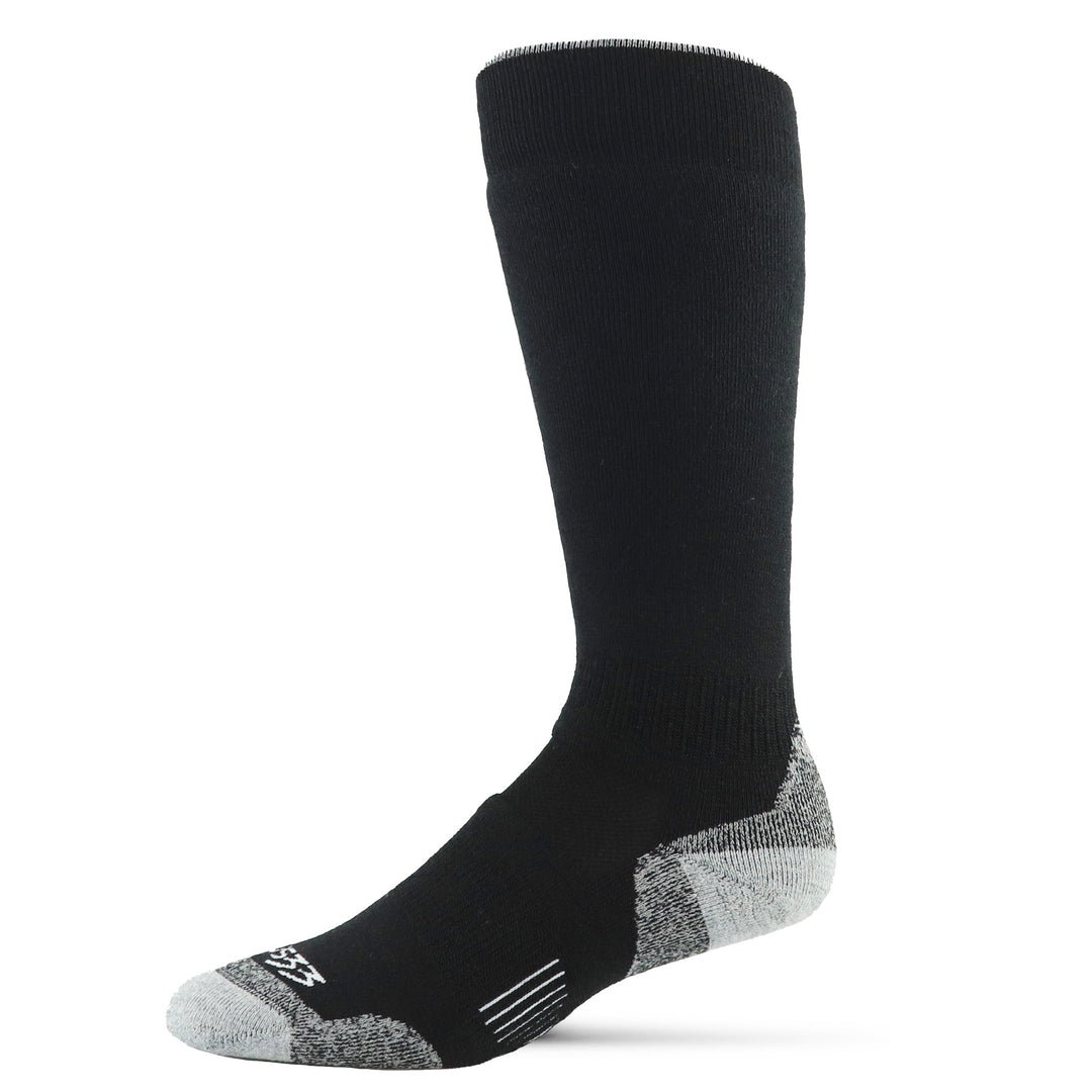Midweight hunting socks. over the calf Winter hiking wool sock midweight #color_black