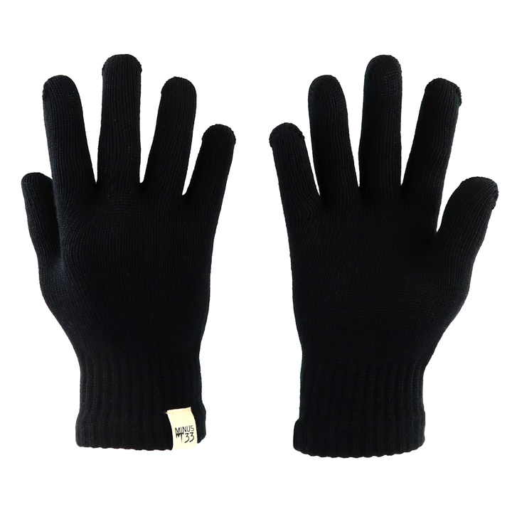 lightweight winter Merino Wool Glove Liners #color_black