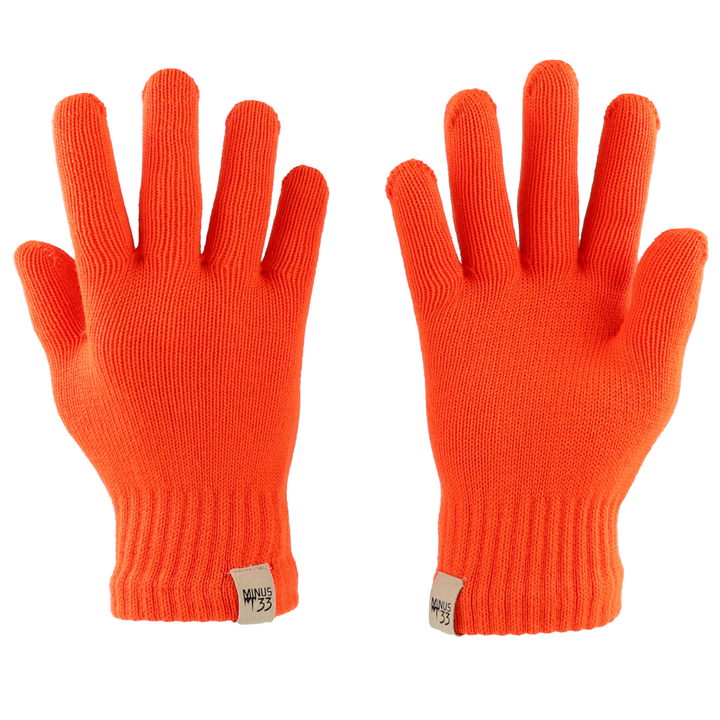 lightweight winter Merino Wool Glove Liners #color_blaze-orange